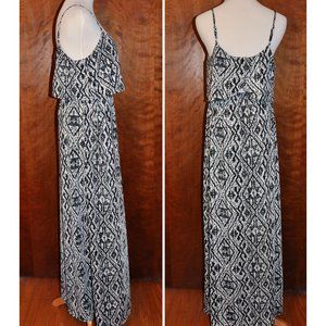Saint Tropez West Black & White Spaghetti Strap Maxi Dress Size M